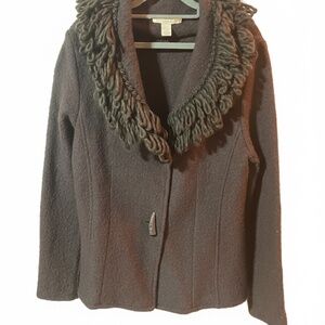 A. Giannetti Boiled Wool Jacket with Looped Fringe Collar Size M